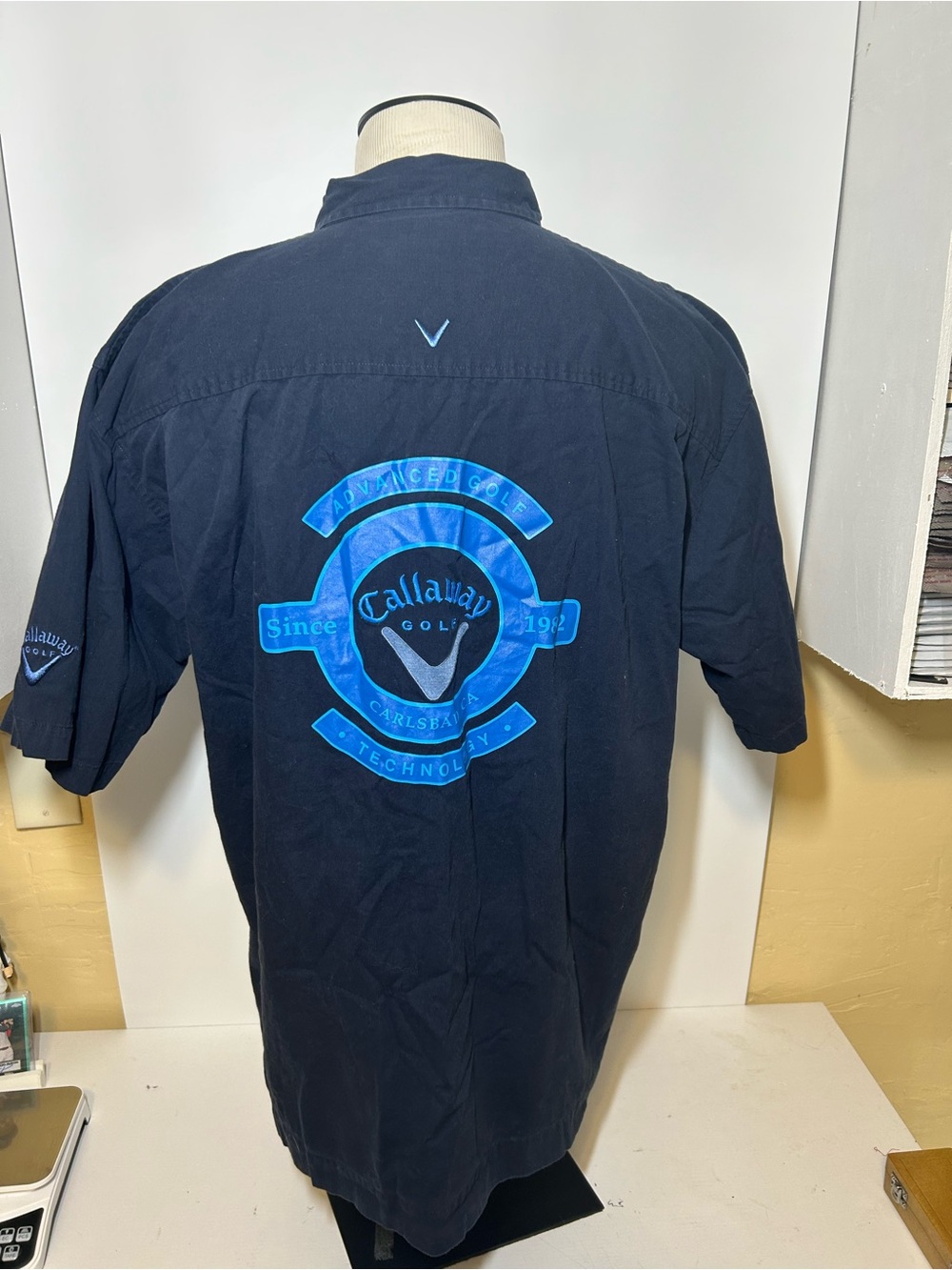 Callaway Men’s Navy Blue Golf Shirt with Logo vintage
